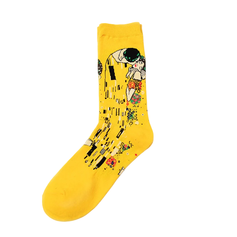 Men’s Museum Portrait Mid-Calf Socks – Retro Artistic Casual Socks