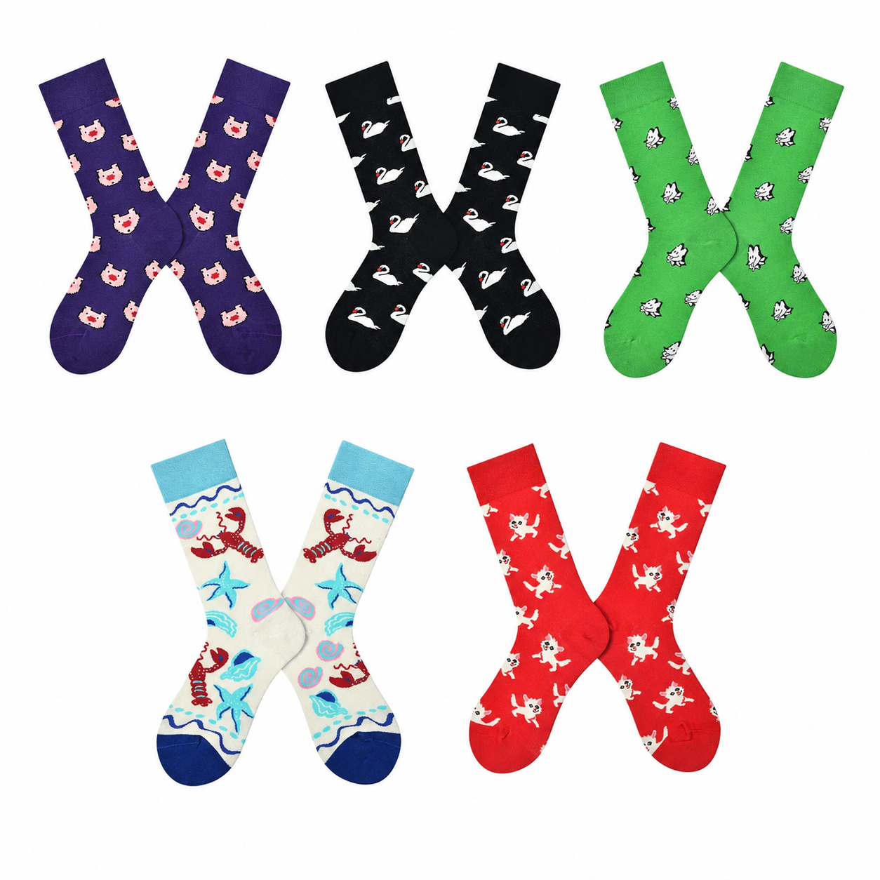 Women’s Vibrant Happy Long Socks – Sweet Colorful All-Season Socks