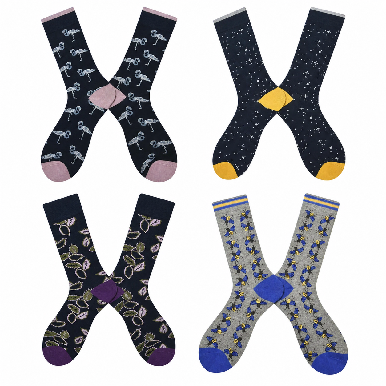 Men’s Relaxed Streetwear Crew Socks – Cotton-Blend Fall Winter Long Socks