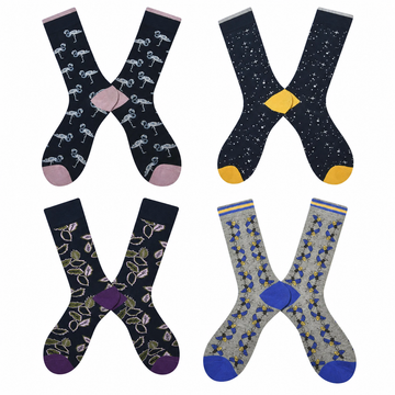 Men’s Relaxed Streetwear Crew Socks – Cotton-Blend Fall Winter Long Socks
