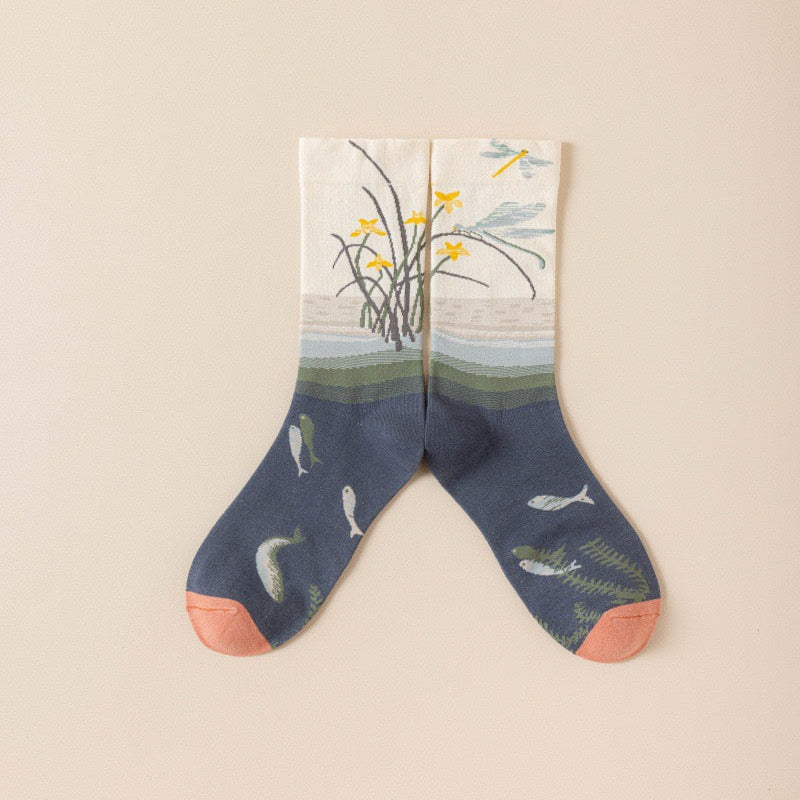 Wildflower Story Crew Socks