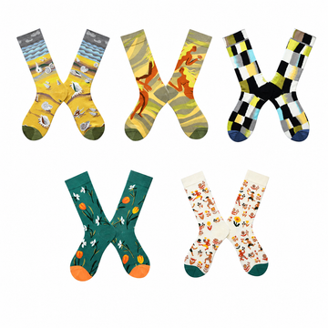 Women’s Forest Fern Mid-Calf Socks – Nature-Inspired Fall Winter Fashion Socks