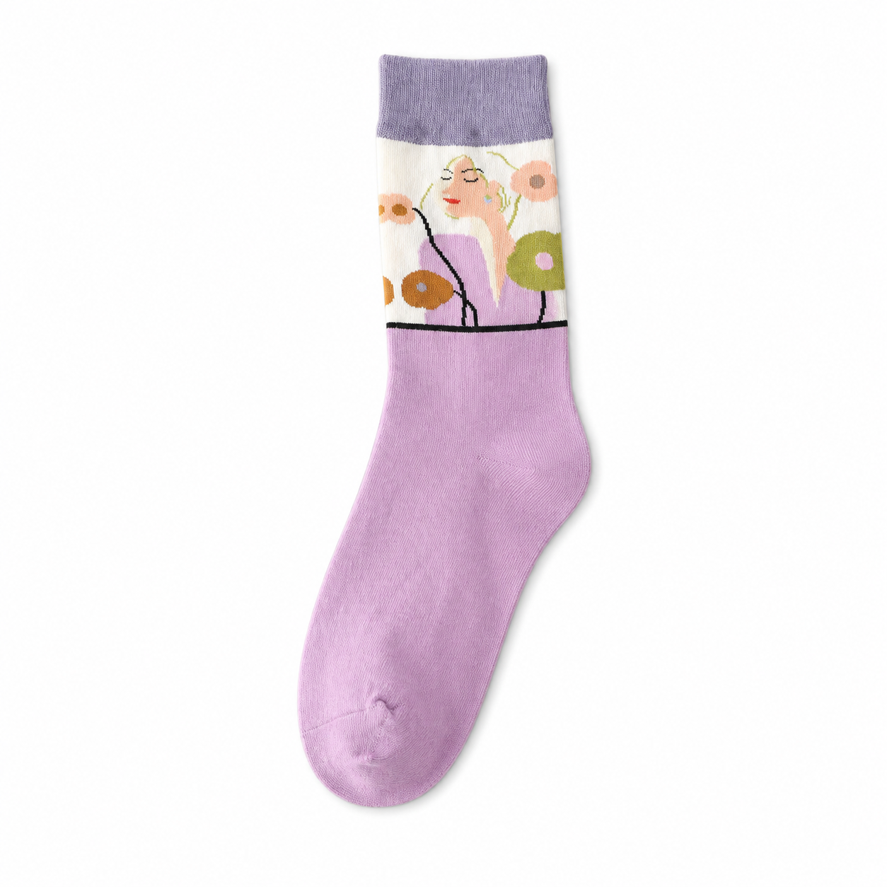 Women’s Delicate Stitched Mid-Calf Socks – Soft Preppy Cotton Socks