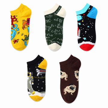 Unisex Summer Fruit Pattern Boat Socks – Thin Low Cut Cotton Socks