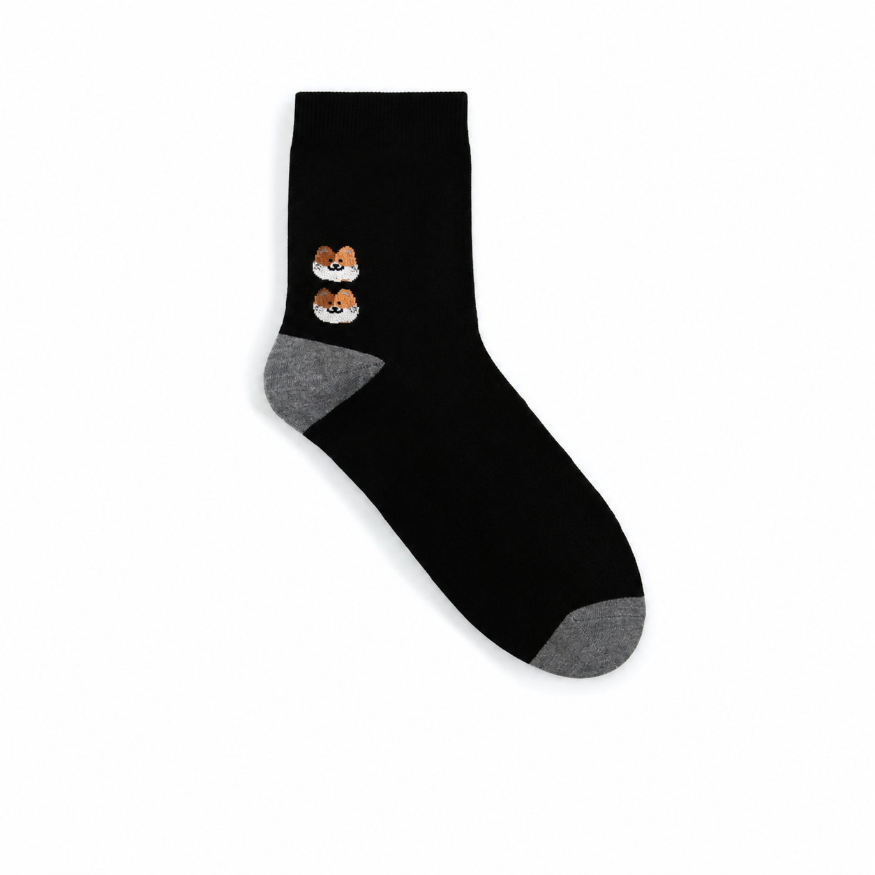 Women’s Striped Flocked Smiley Crew Socks – Korean Preppy Cotton Socks