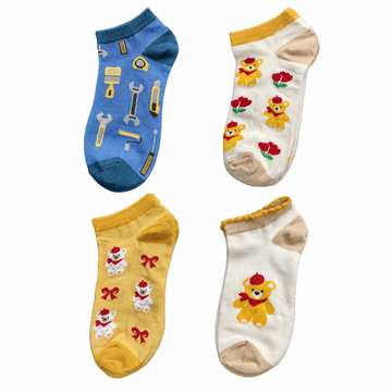 Unisex Playful Low-Cut Socks – Lightweight Everyday Socks for Year-Round Wear
