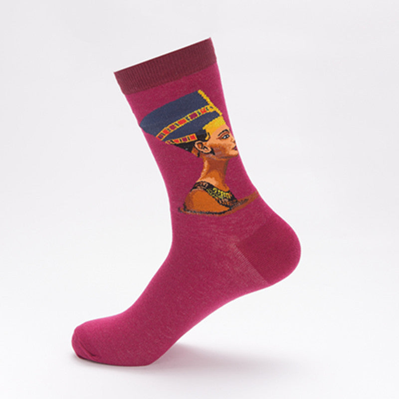 Art Portrait Crew Socks - Green Guitar Player