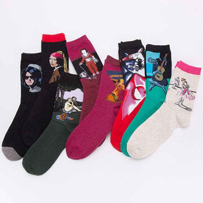 Art Portrait Crew Socks - Red Bull Portrait