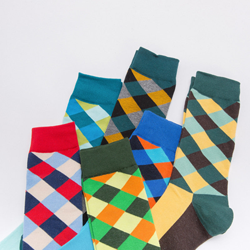 Argyle Skate Crew Socks - Grass Green