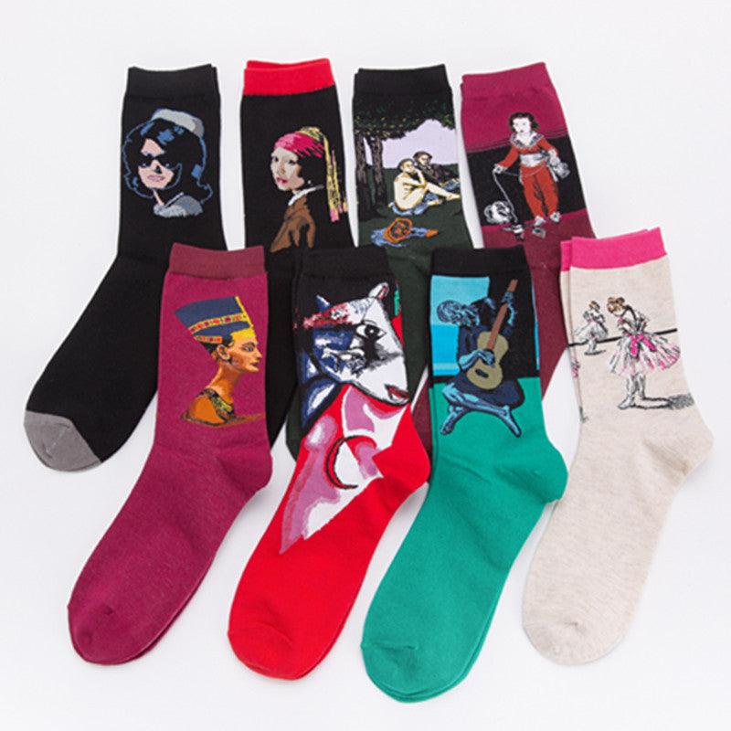Art Portrait Crew Socks - Purple Queen Portrait
