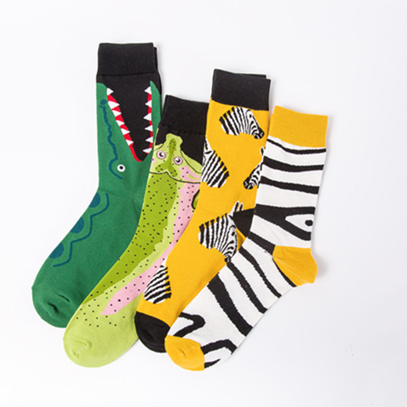 Animal Graphic Crew Socks - Crocodile