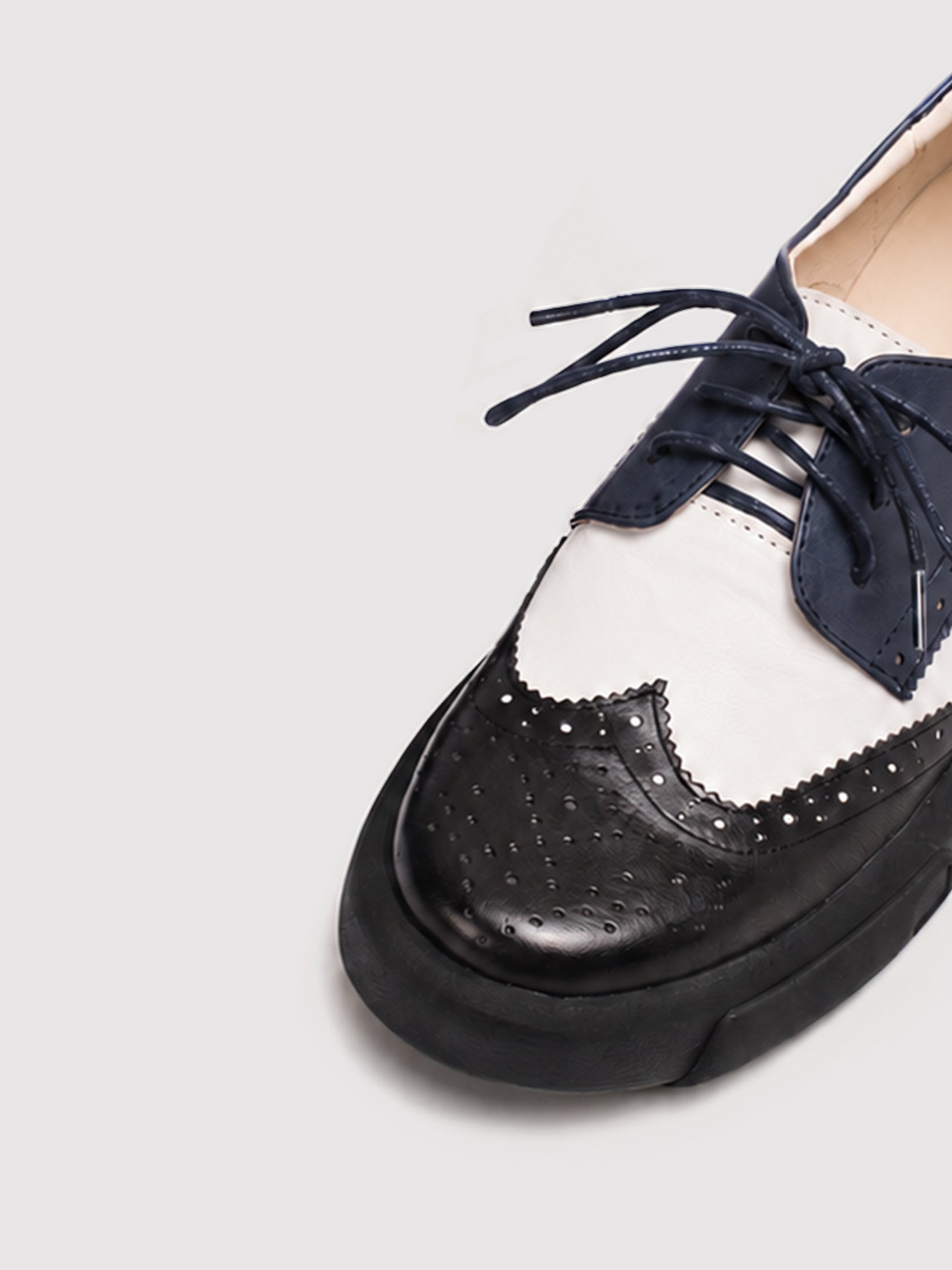 Dandy Block Tri-Colour Leather Brogue Oxford Shoes