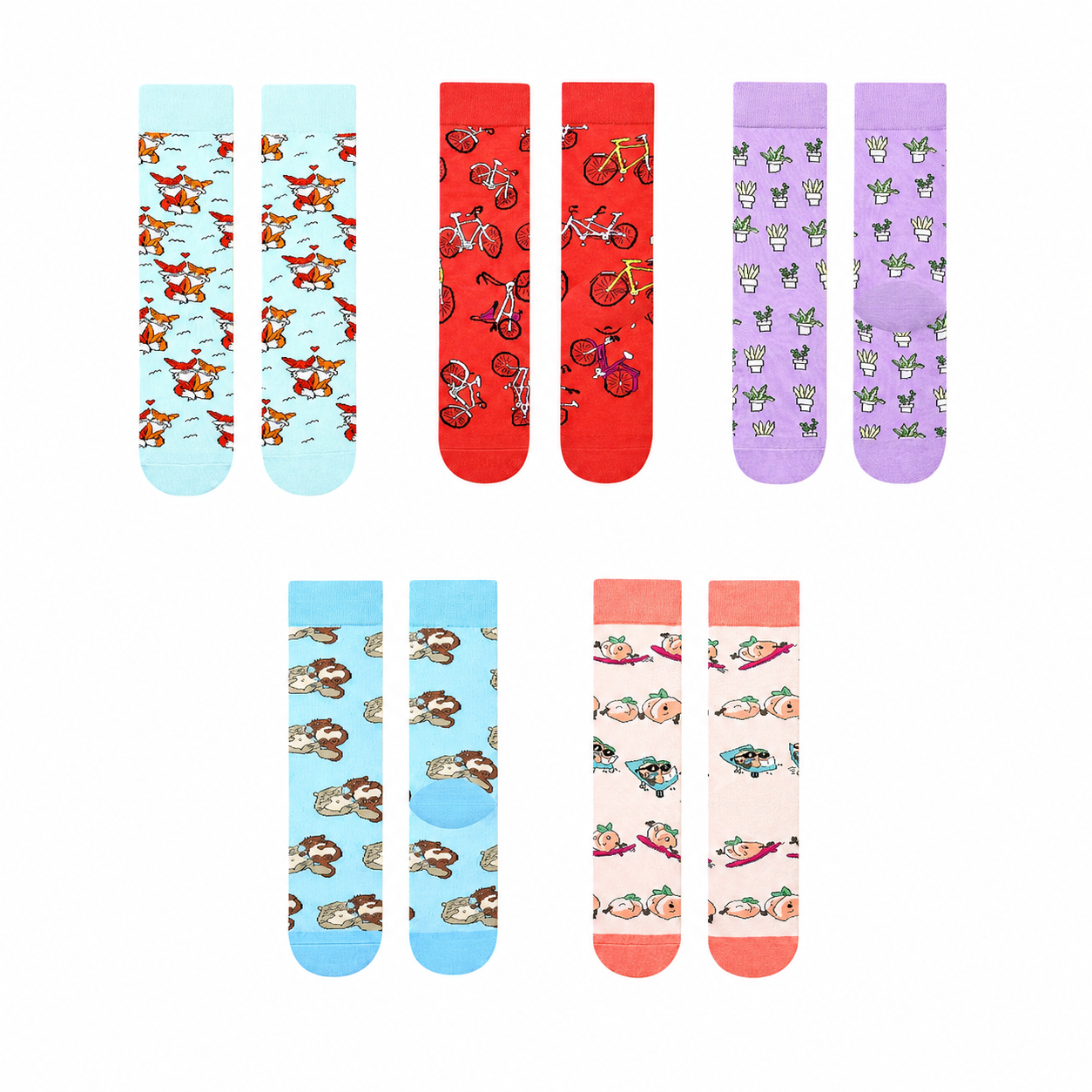 Women’s Quirky Creature Long Crew Socks – Comfortable Cold Weather Casual Socks