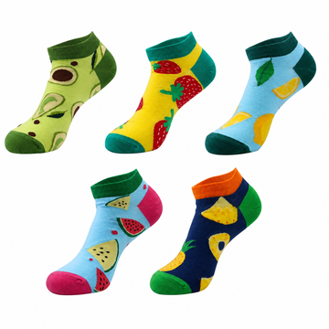 Unisex Summer Pattern Boat Socks – Thin Cotton Casual No-Show Socks