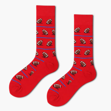 Men’s Creative Illustration Tube Socks – Autumn Streetwear Matching Socks