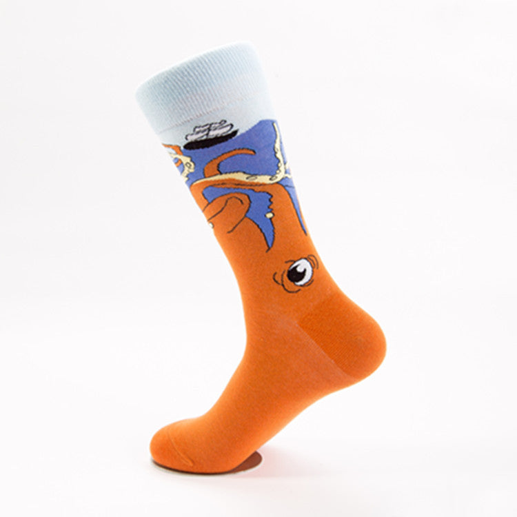 Cactus & Animal Crew Socks