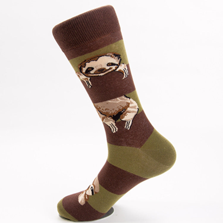 Sloth Pattern Crew Socks