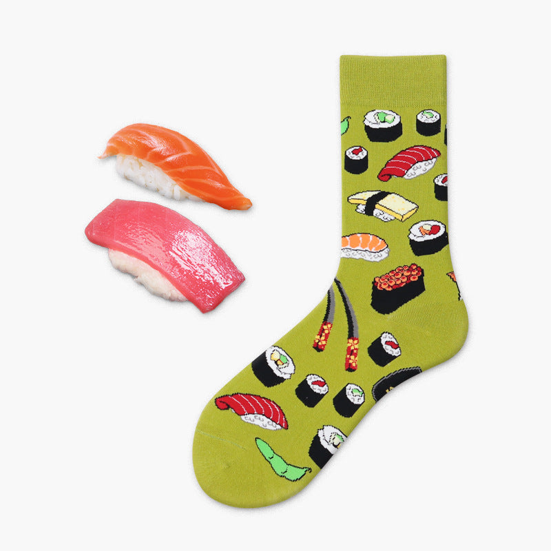 Women’s Avocado Snack Tube Socks – Moisture-Absorbing Cotton-Blend Matching Socks