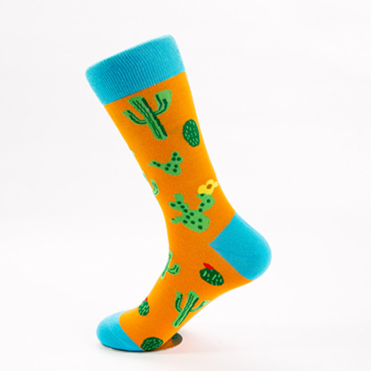 Cactus & Animal Crew Socks - Orange Octopus