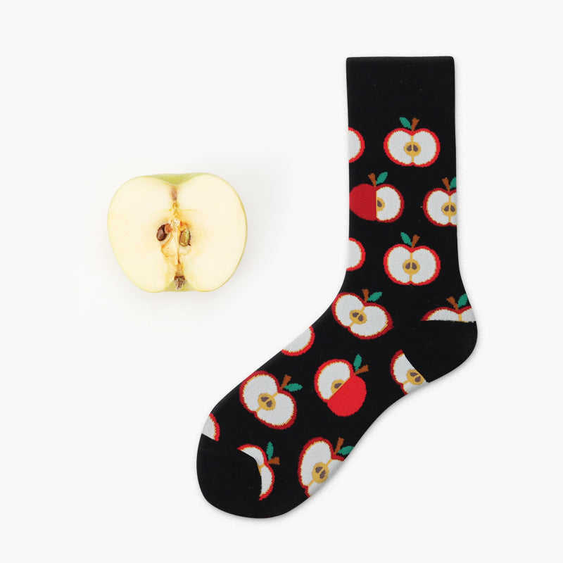 Women’s Avocado Snack Tube Socks – Moisture-Absorbing Cotton-Blend Matching Socks