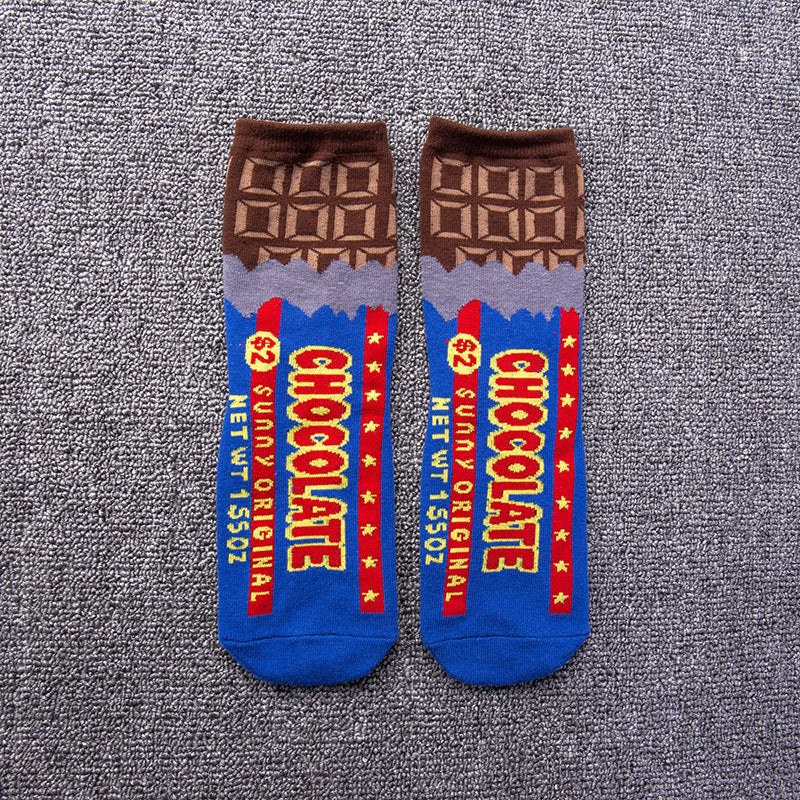 Unisex Milk & Chocolate Crew Socks – Korean Streetwear Couple Skate Socks