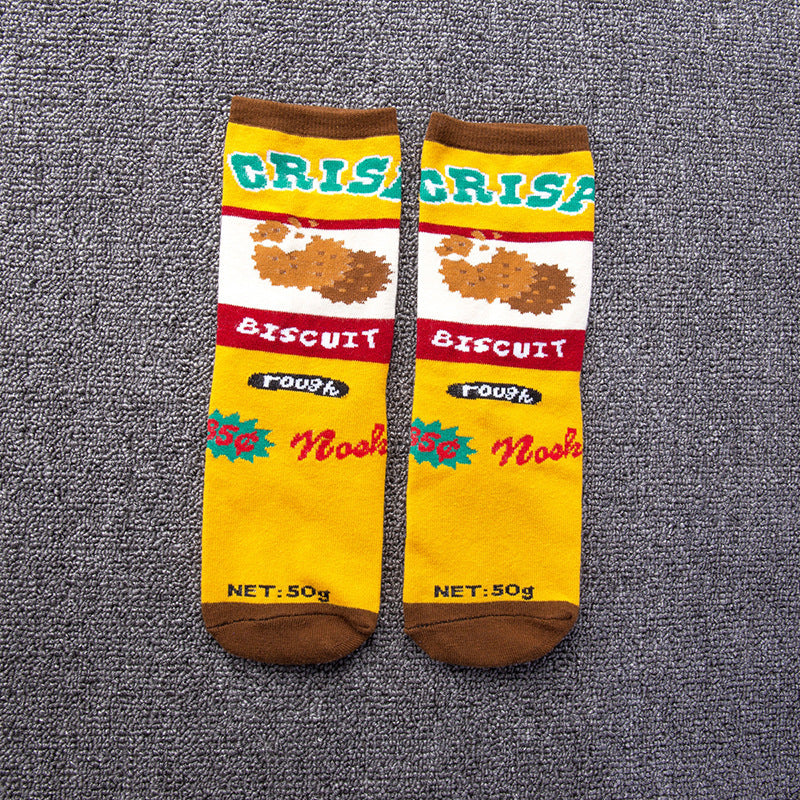 Unisex Milk & Chocolate Crew Socks – Korean Streetwear Couple Skate Socks
