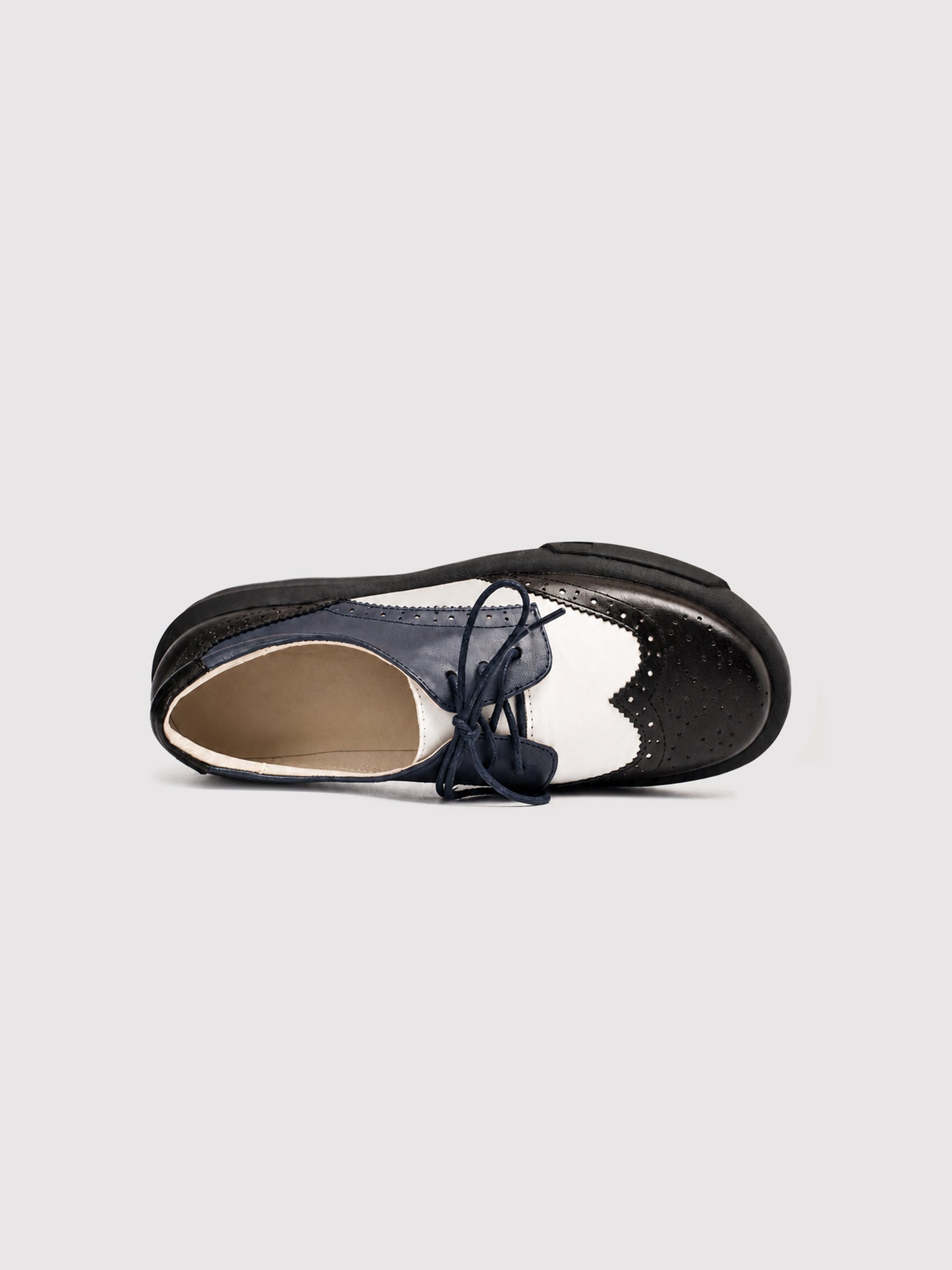 Dandy Block Tri-Colour Leather Brogue Oxford Shoes