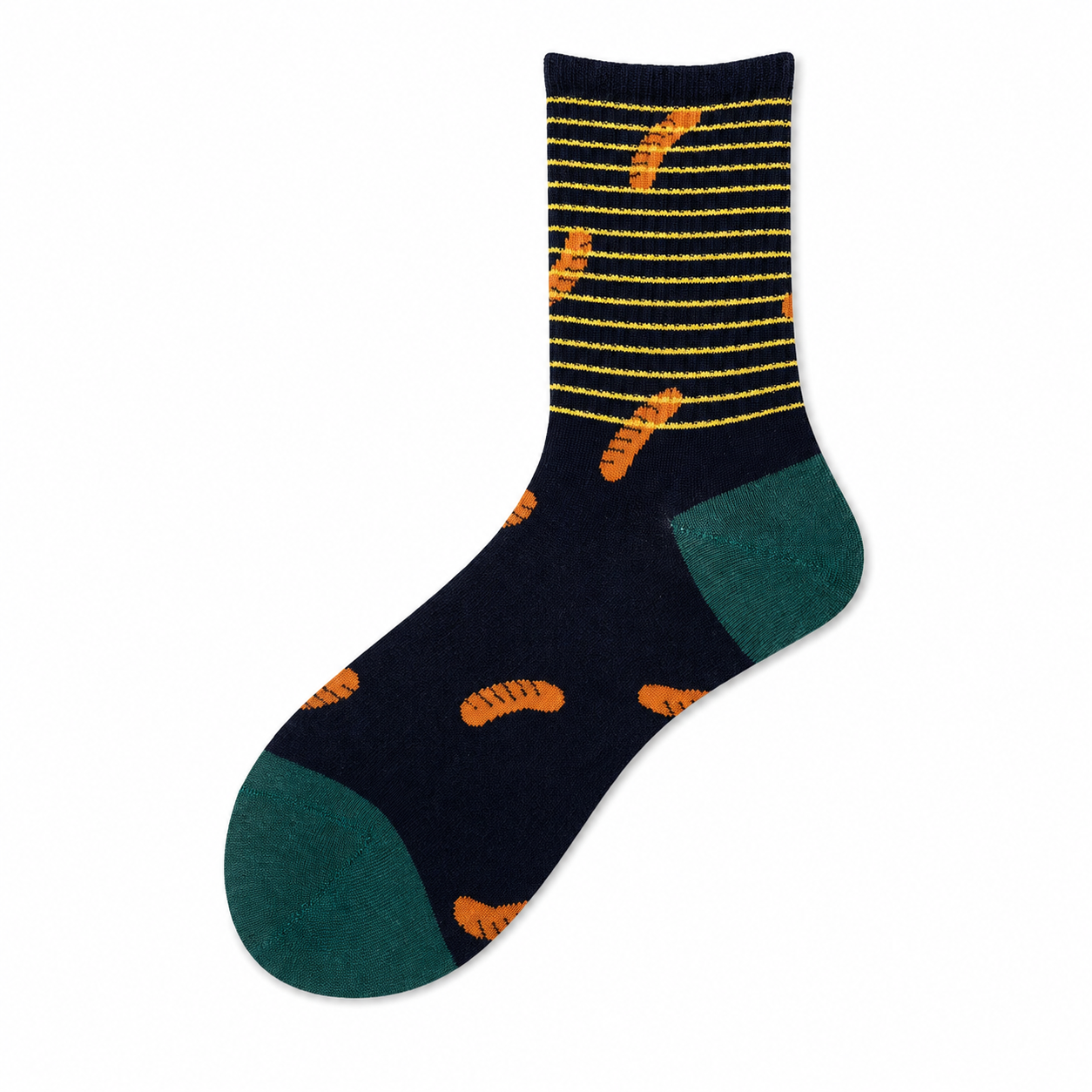 Men’s Fried Egg Breakfast Crew Socks – Retro Cotton-Blend Casual Socks