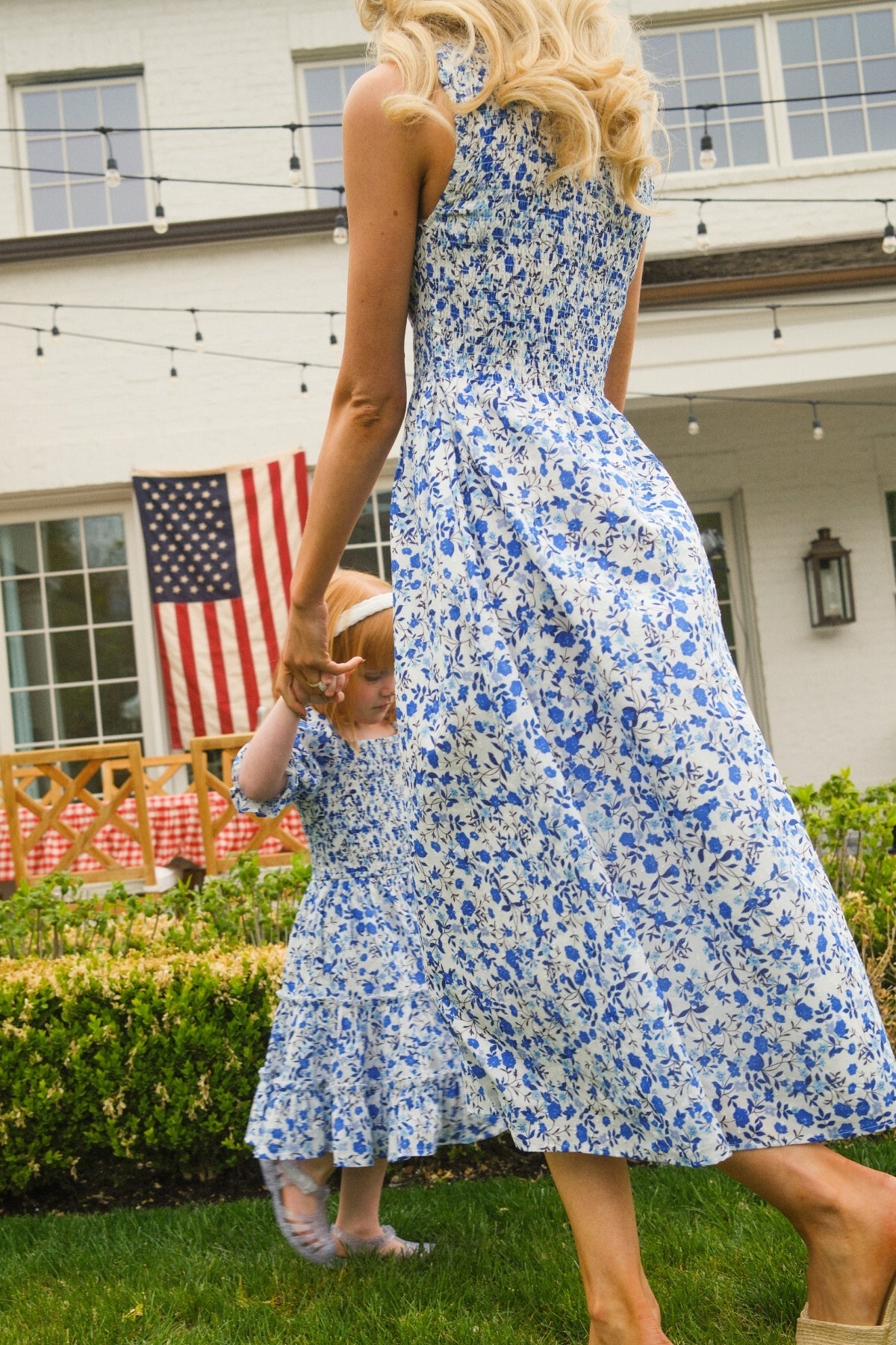 Ana Dress in Ditsy Cobalt Floral
