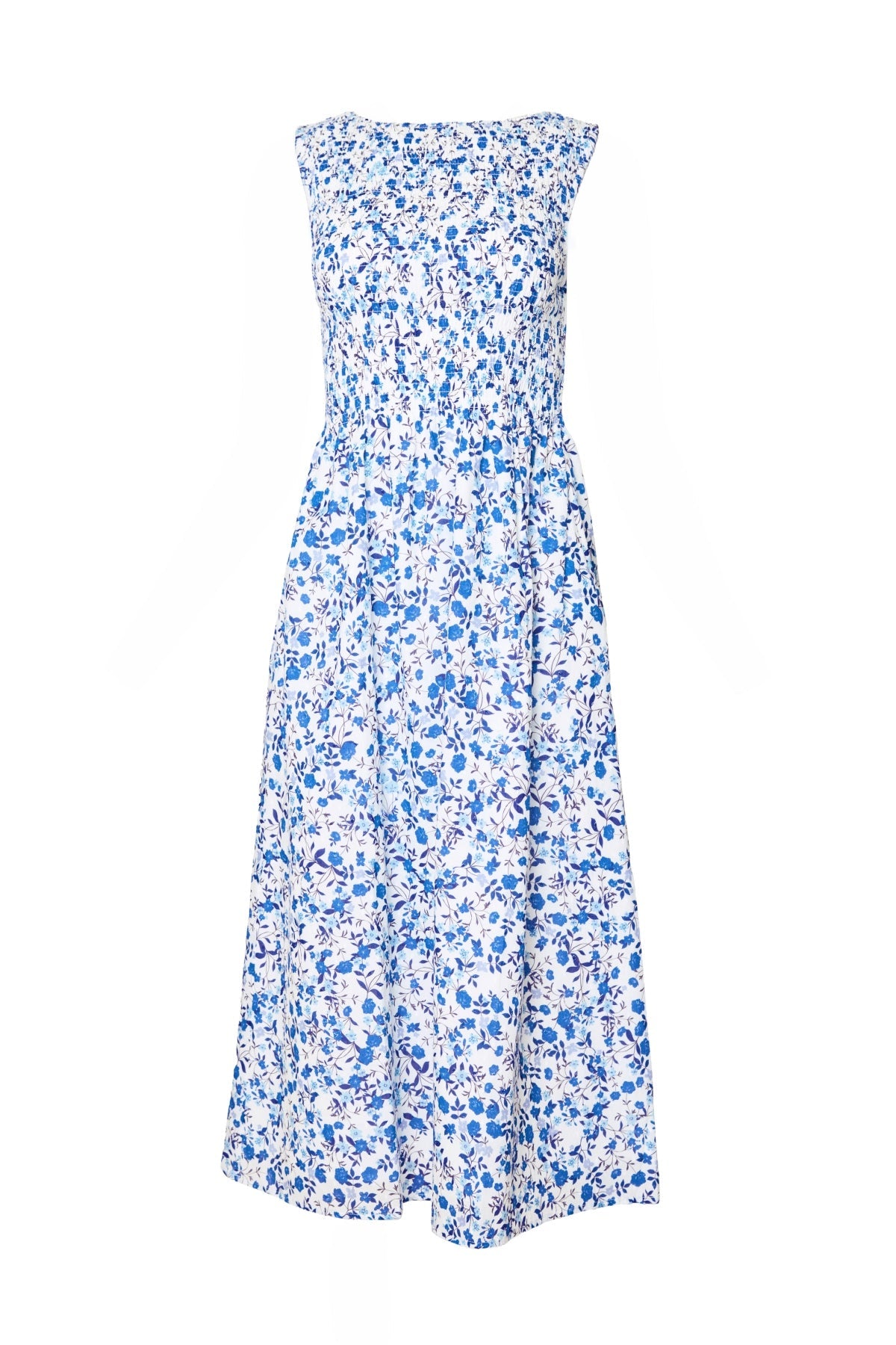 Ana Dress in Ditsy Cobalt Floral