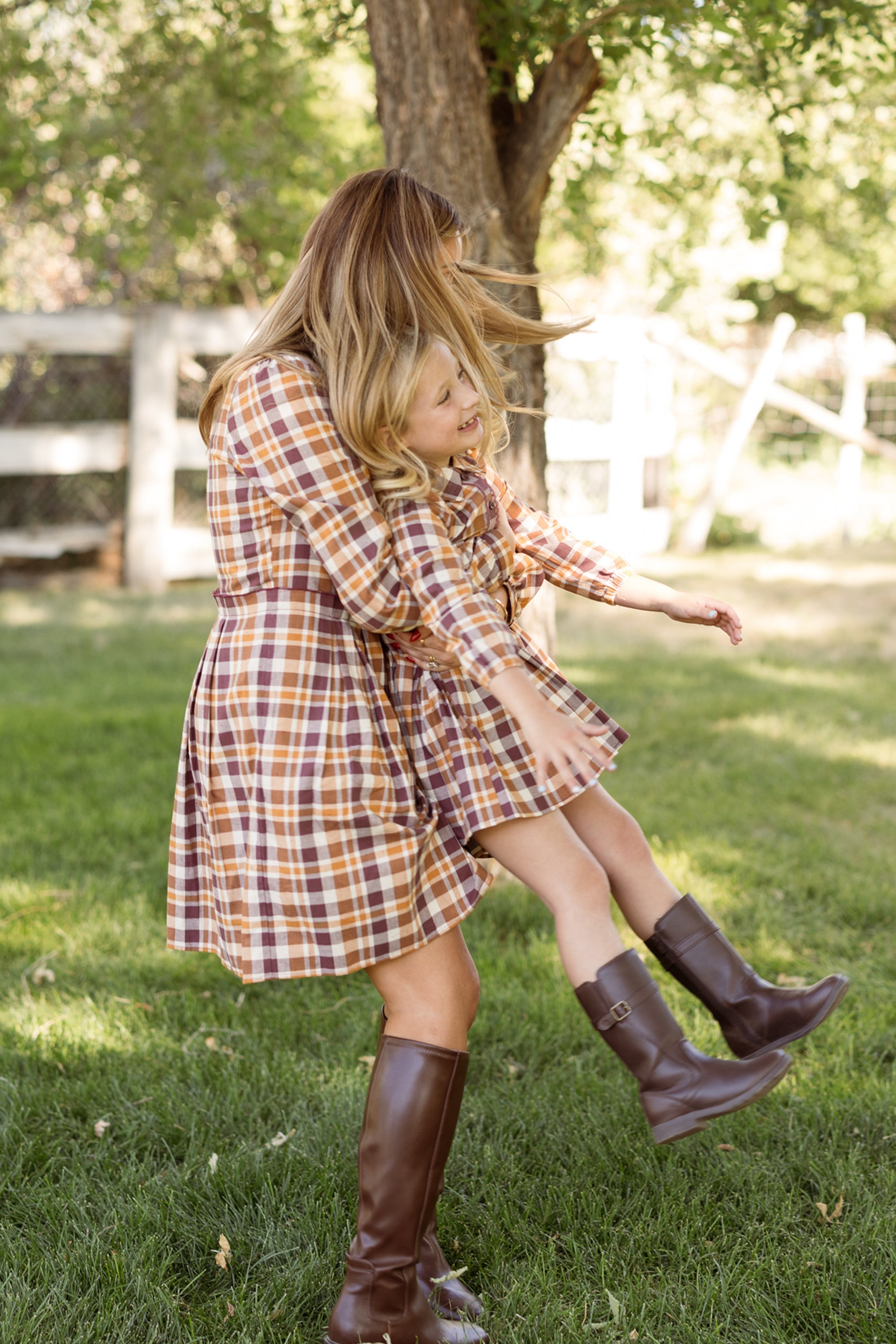 Bowie Long Sleeve Dress in Spiced Plaid