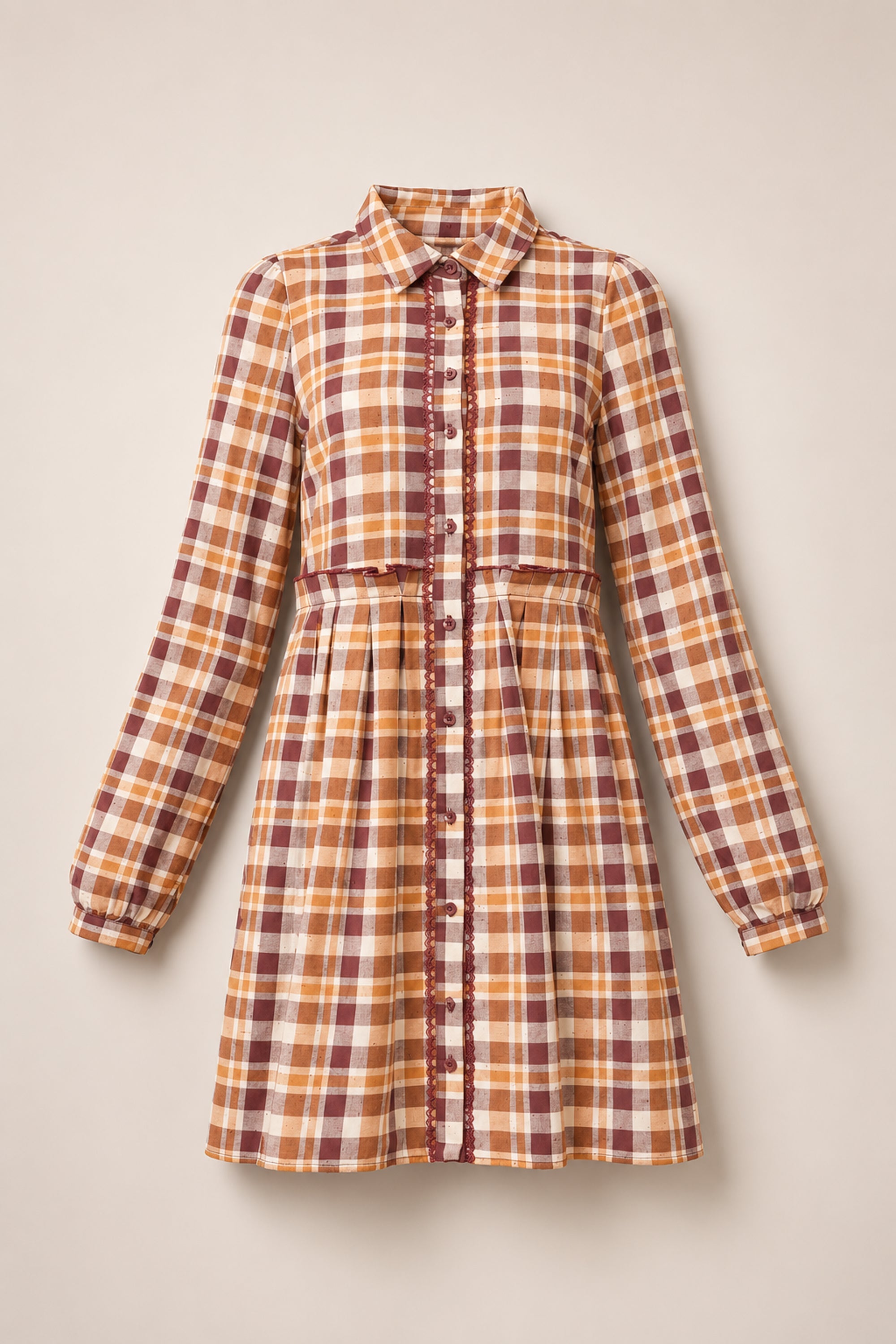 Bowie Long Sleeve Dress in Spiced Plaid