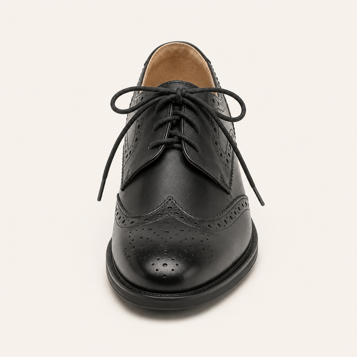 Women’s British-Inspired Lace-Up Brogue Shoes – Black