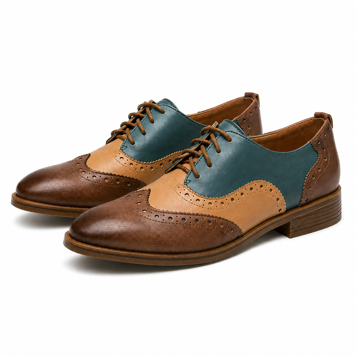 brown dress shoes blue laces Women’s British-Inspired Lace-Up Brogue – Blue / 9 Size:5 US (7 EUR) casual occasions launchdate:7/15/2025 Women's Washable Stretch Silk