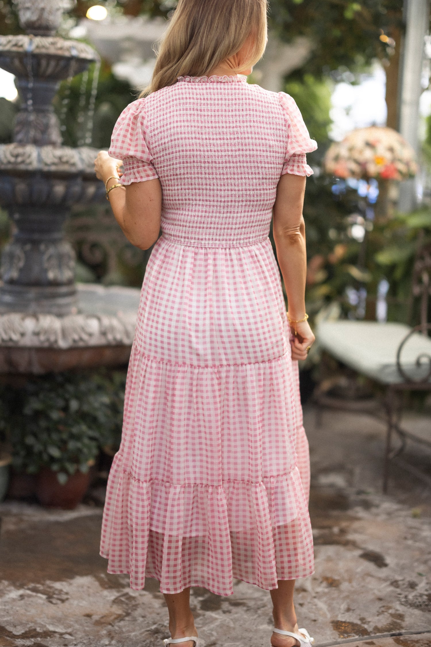 Cordelia Dress in Desert Rose Gingham