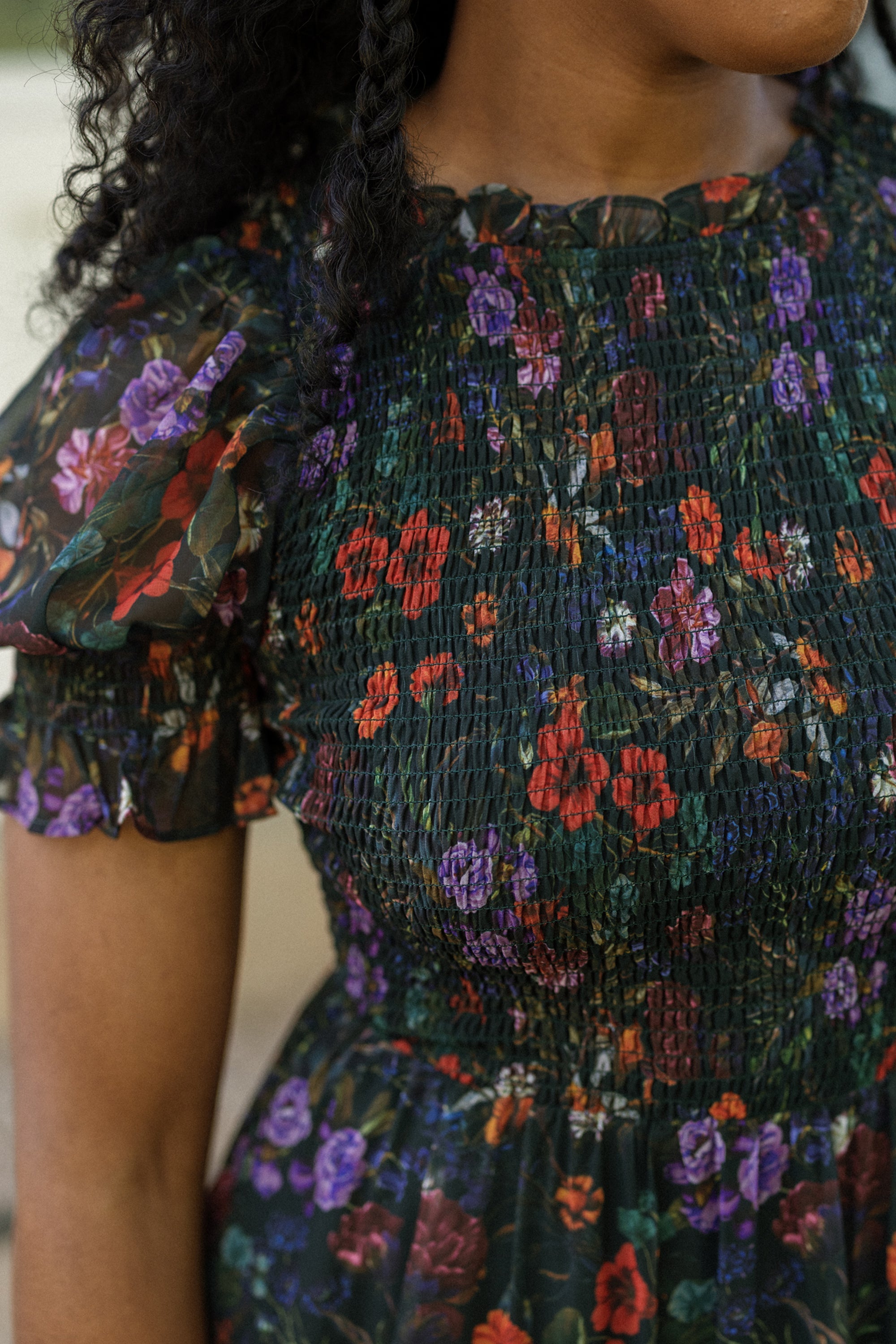 Cordelia Dress in Evergreen Vivid Meadow