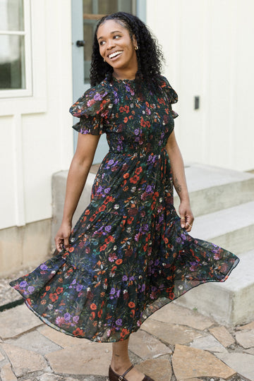 Cordelia Dress in Evergreen Vivid Meadow