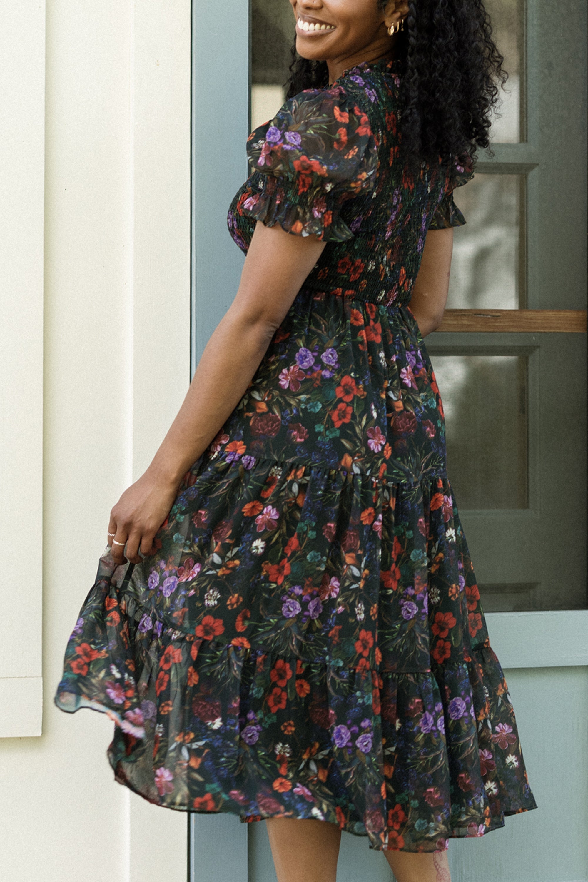 Cordelia Dress in Evergreen Vivid Meadow