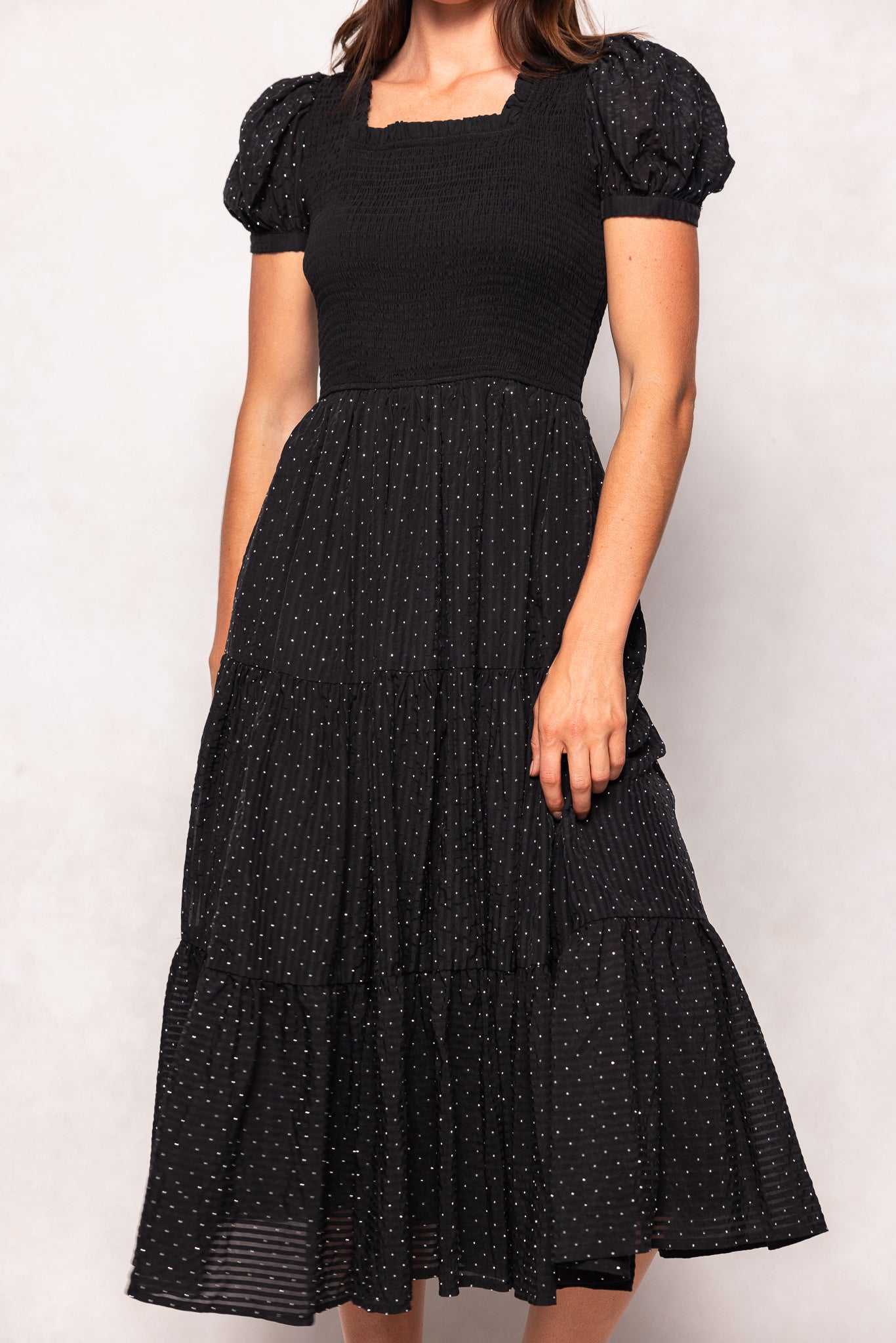 Darby Dress in Black Diamonte