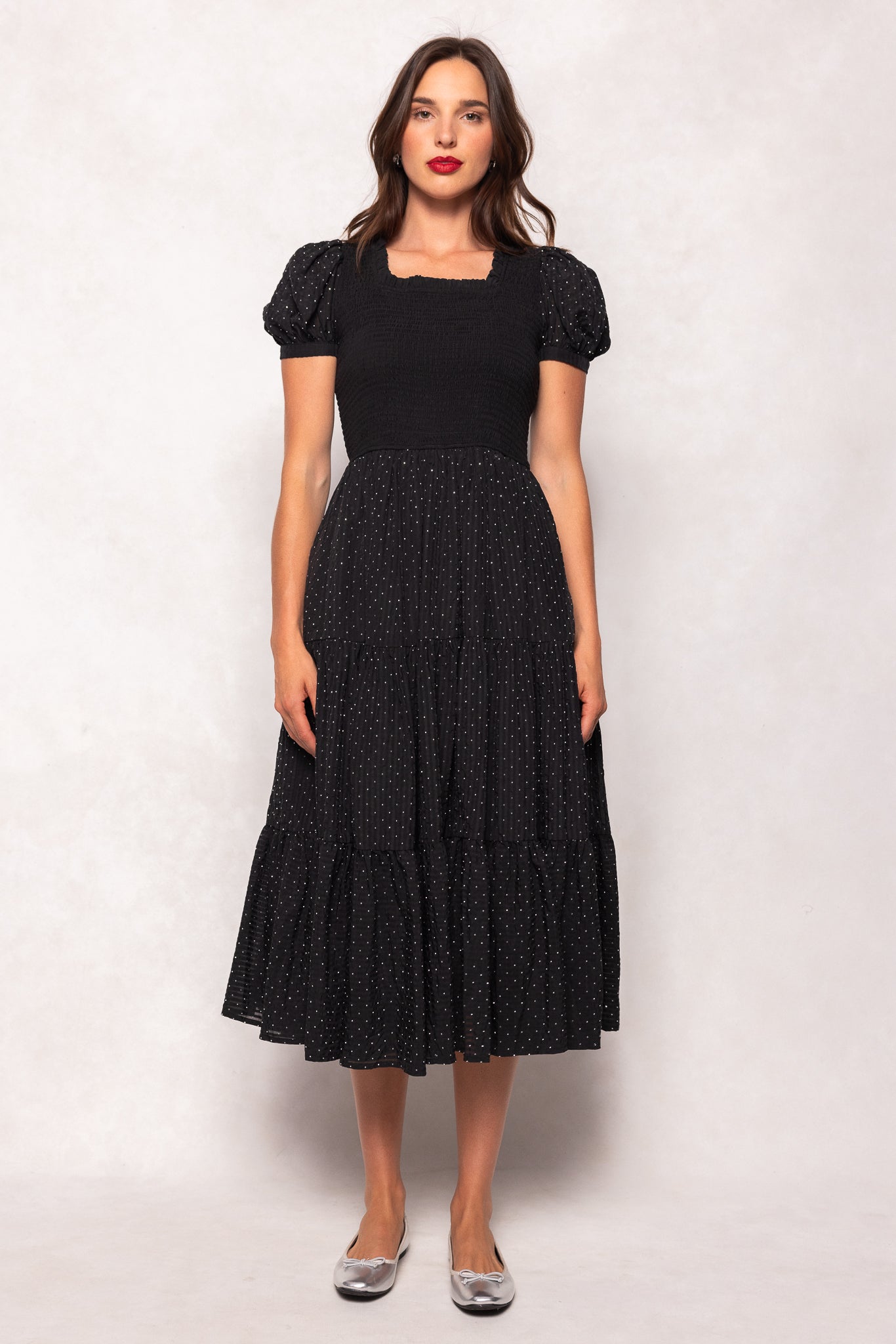 Darby Dress in Black Diamonte