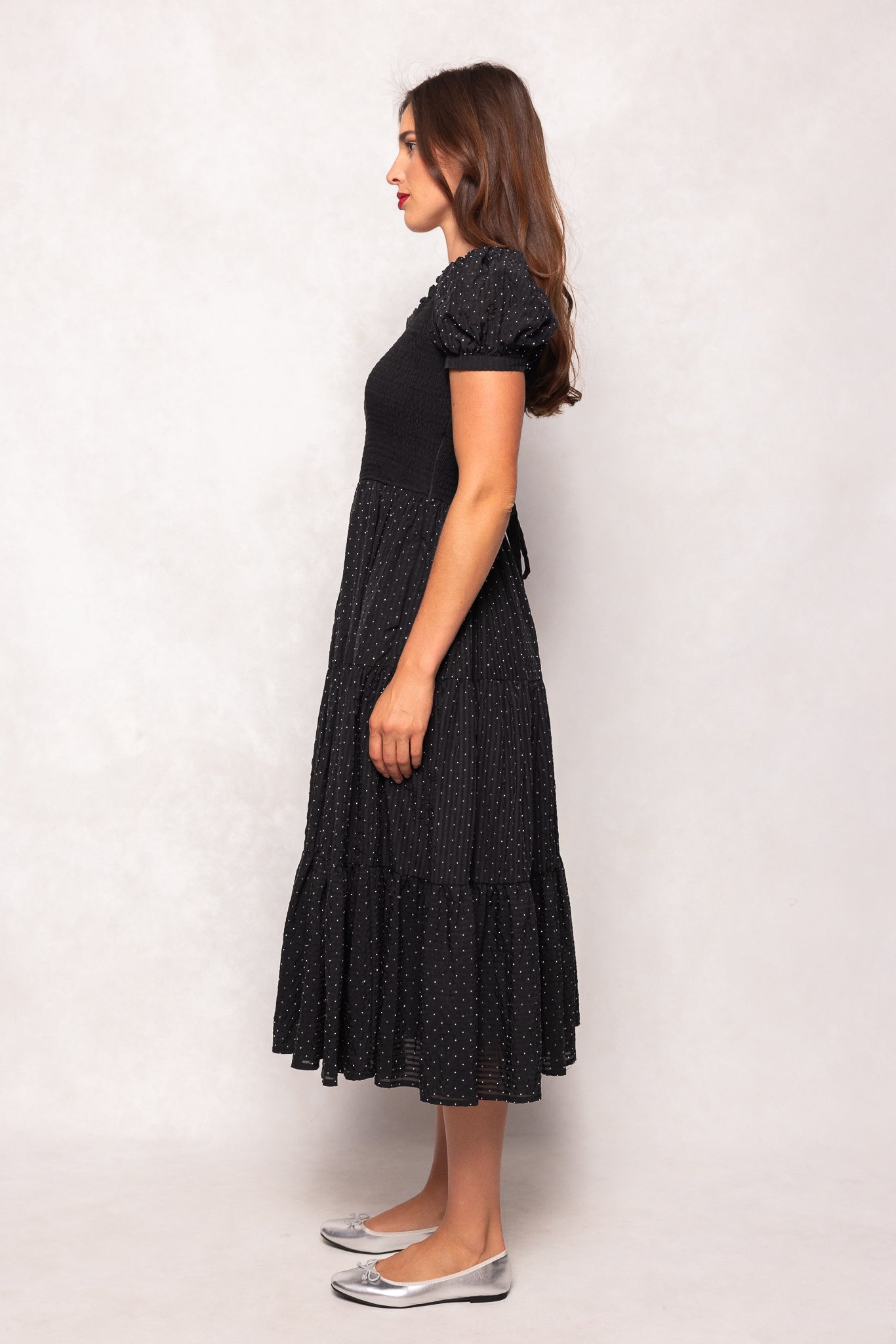 Darby Dress in Black Diamonte