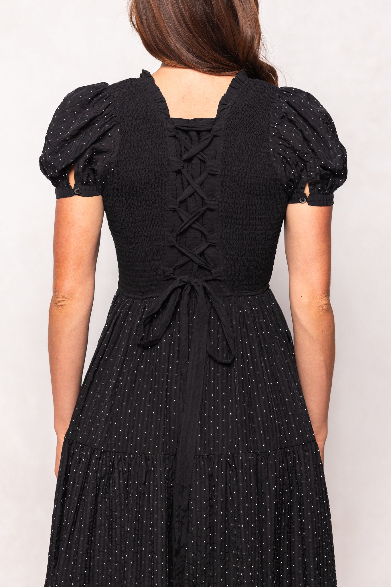 Darby Dress in Black Diamonte