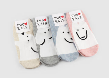 Doggy Women's Ankle Socks (Oatmeal, Grey, Sky Blue, Pink)