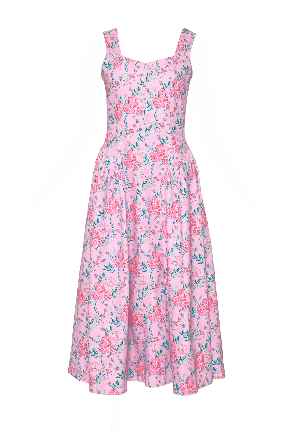 Edith Dress in Pink Sketched Flower