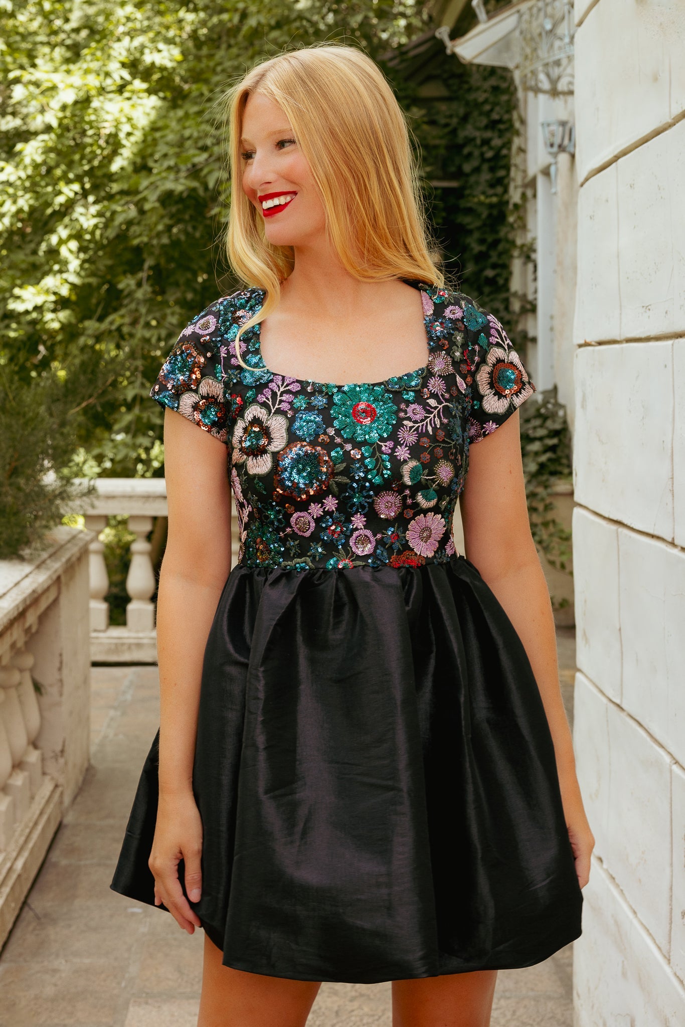 Esme Dress in Floral Sequin