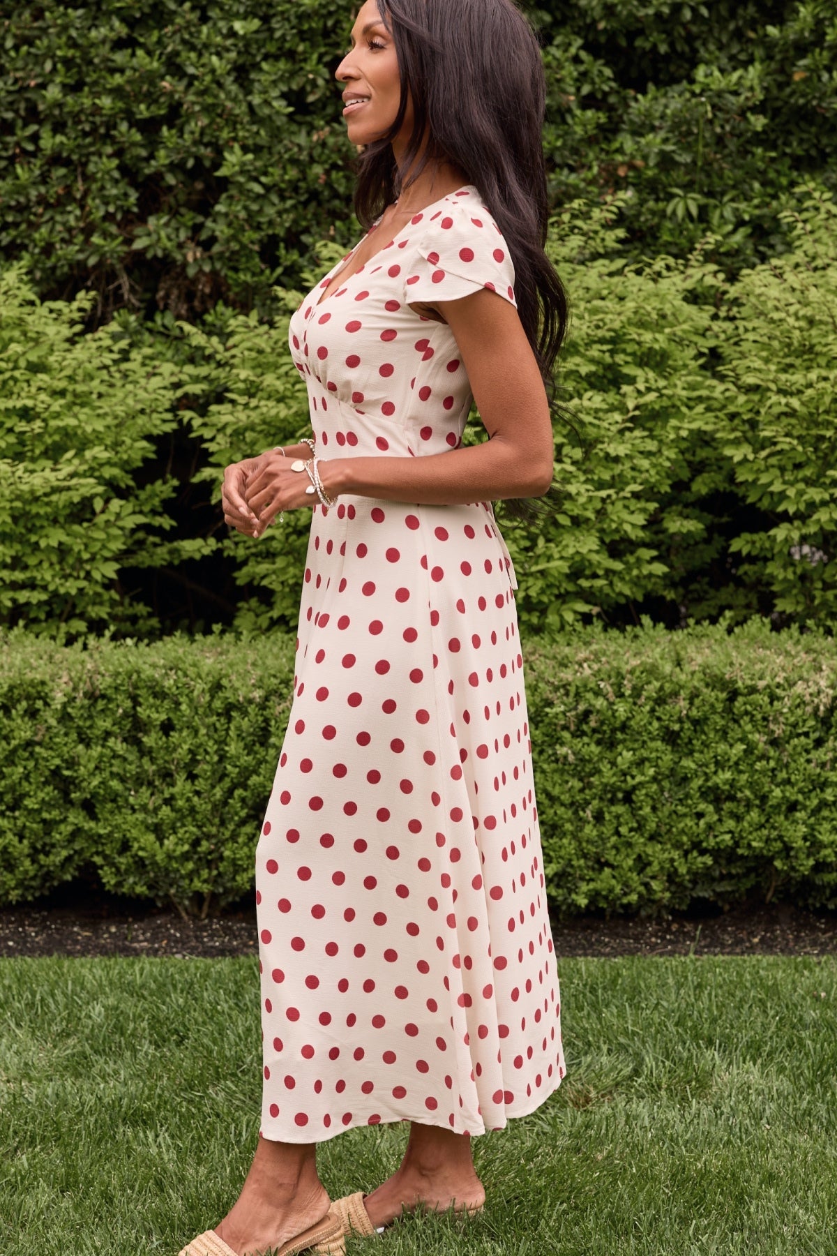Fiona Dress in Red Polka Dot