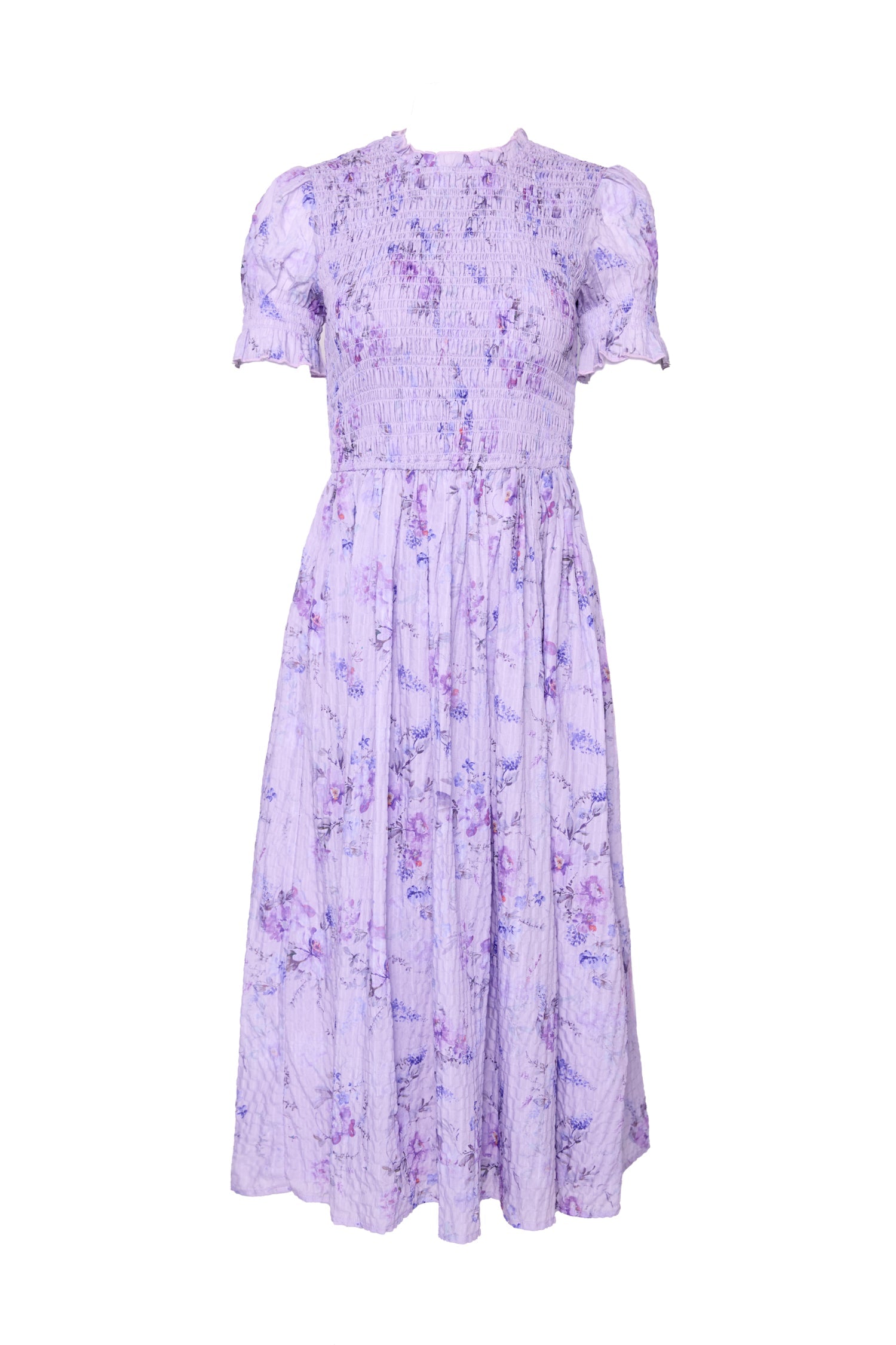 Flynn Midi Dress in Lavender Aquarelle Fleur
