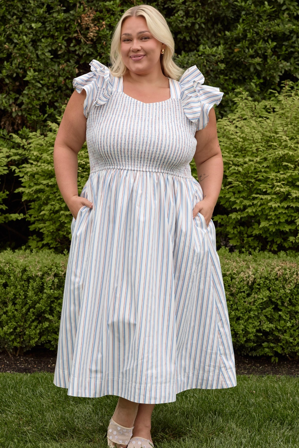 Hattie Dress in Heritage Stripe
