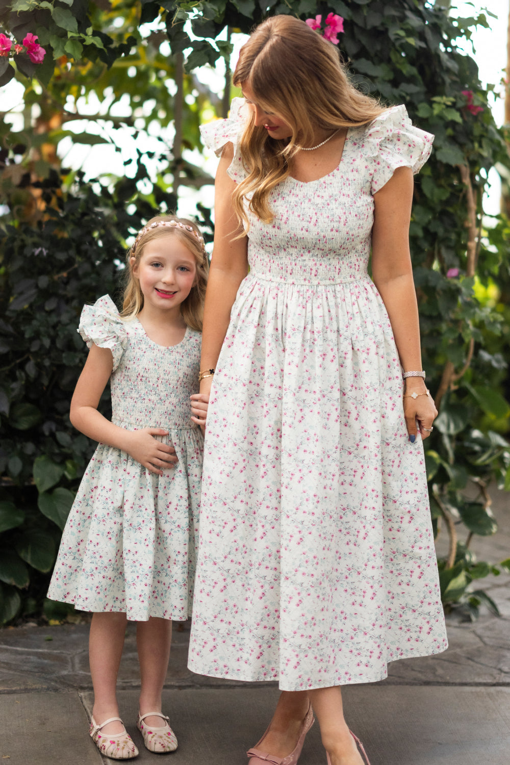 Hattie Dress in Pansy Trellis