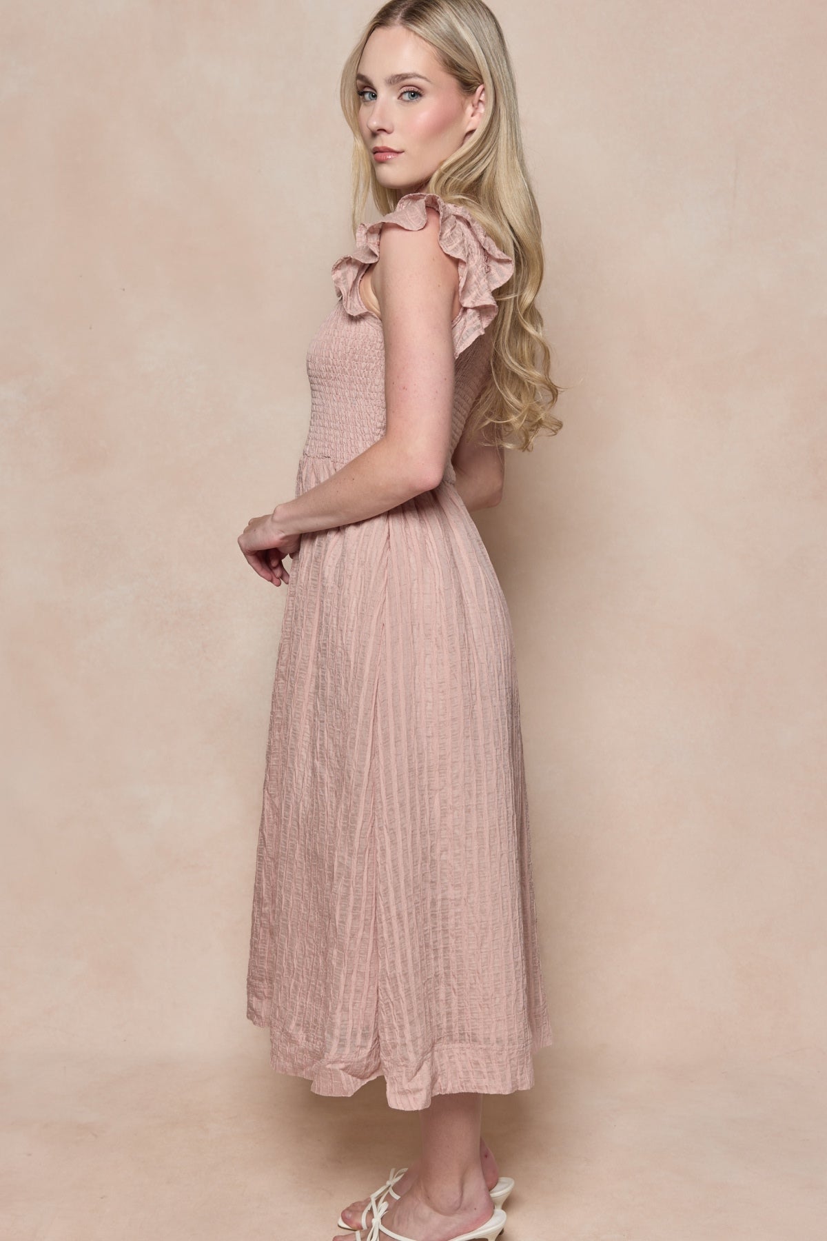 Hattie Dress in Pink Stripes